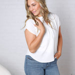 Perry Cap Sleeve Blouse - Off White