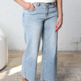 Petra Mid Rise Wide Leg Denim - Raw Hem