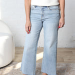 Petra Mid Rise Wide Leg Denim - Raw Hem