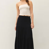 Petra Smocked Waist Tiered Maxi Skirt