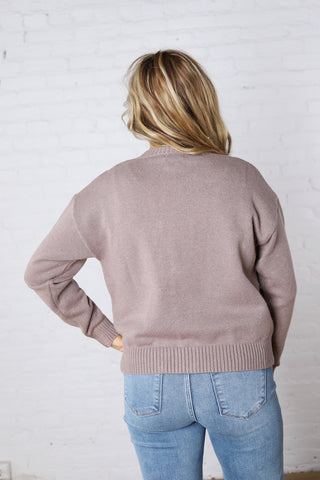 Petra Zip Front Knit Cardigan Sweater - Mauve