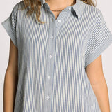 Crescent Dress - Ivory/Blue