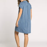 June Denim Dress - Dusty Blue