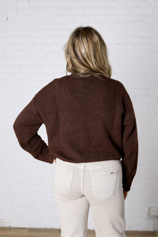 Pina Crewneck Soft Knit Sweater - Walnut