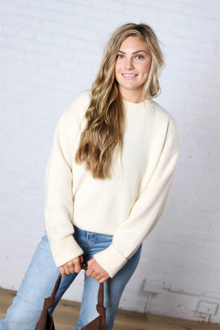 Pina Crewneck Soft Knit Sweater - Yellow White