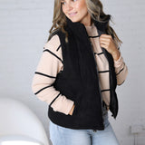 Piper Corduroy Puffer Vest - Black