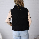 Piper Corduroy Puffer Vest - Black