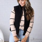 Piper Corduroy Puffer Vest - Black