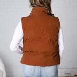 Piper Corduroy Puffer Vest - Camel