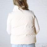 Piper Corduroy Puffer Vest - Ecru