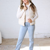 Piper Corduroy Puffer Vest - Ecru FINAL SALE