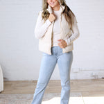 Piper Corduroy Puffer Vest - Ecru