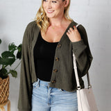 Piper Olive Button Up Cardigan