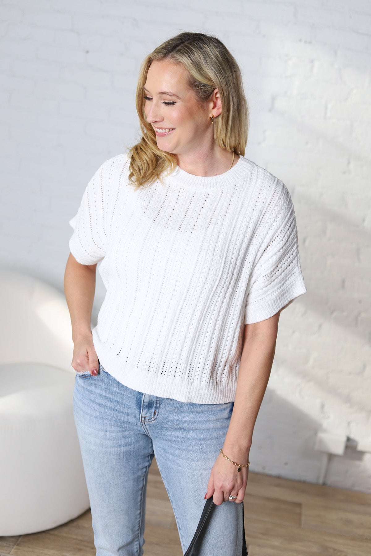 Piper Soft Short Sleeve Sweater Top