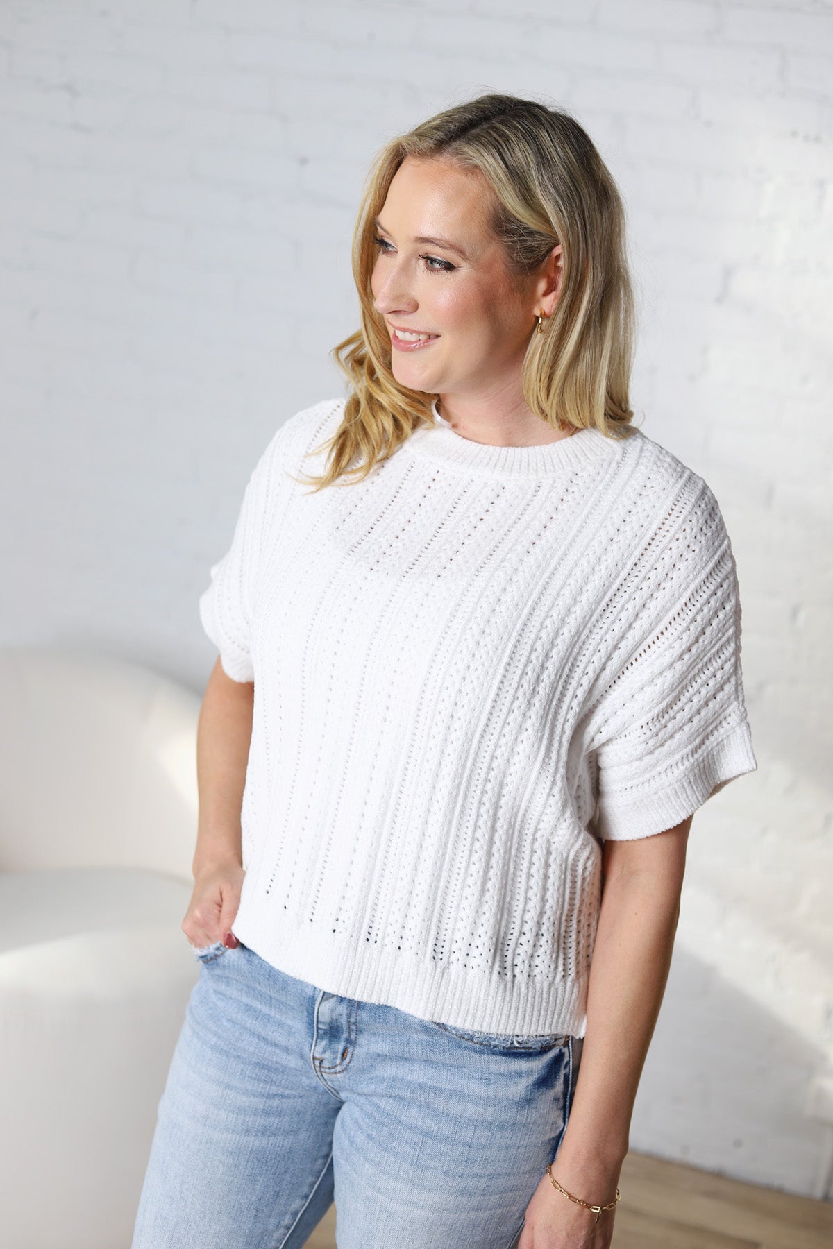 Piper Soft Short Sleeve Sweater Top