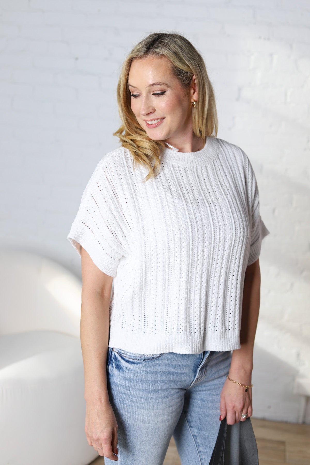 Piper Soft Short Sleeve Sweater Top