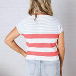 Piper Striped Knit Top - Coral FINAL SALE