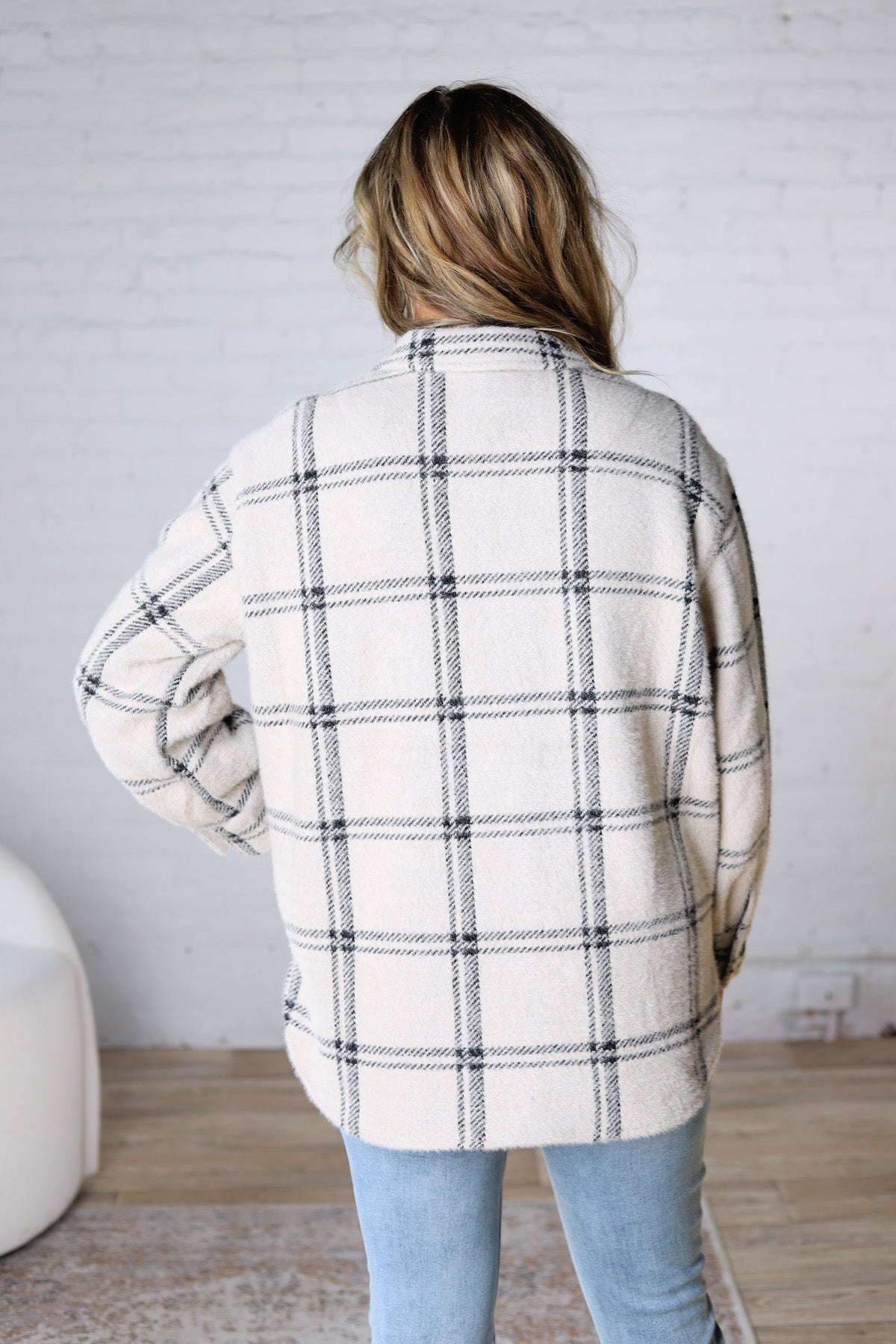 Plaid Trucker Jacket by Z Supply - Crystal Grey
