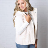 Posie Sherpa Fleece Hooded Vest - Ecru