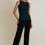 Preslie Sleeveless Side Shirring Detail Top