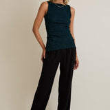 Preslie Sleeveless Side Shirring Detail Top