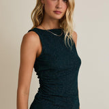 Preslie Sleeveless Side Shirring Detail Top