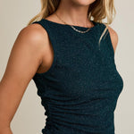 Preslie Sleeveless Side Shirring Detail Top