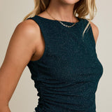 Preslie Sleeveless Side Shirring Detail Top