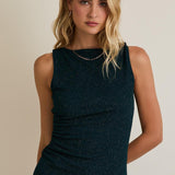 Preslie Sleeveless Side Shirring Detail Top