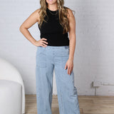 Preslie Wide Leg Denim Pants FINAL SALE