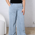 Preslie Wide Leg Denim Pants FINAL SALE