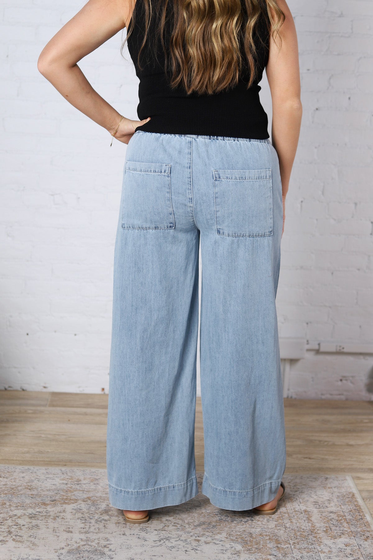 Preslie Wide Leg Denim Pants FINAL SALE
