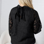 Prielle Textured Blouse - Black