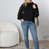 Prielle Textured Blouse - Black