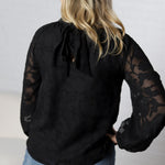 Prielle Textured Blouse - Black