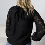 Prielle Textured Blouse - Black