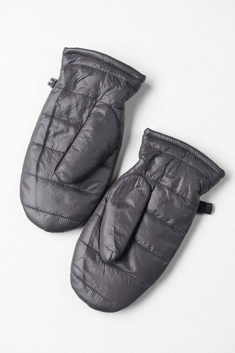 Quilted Padded Mittens - Black