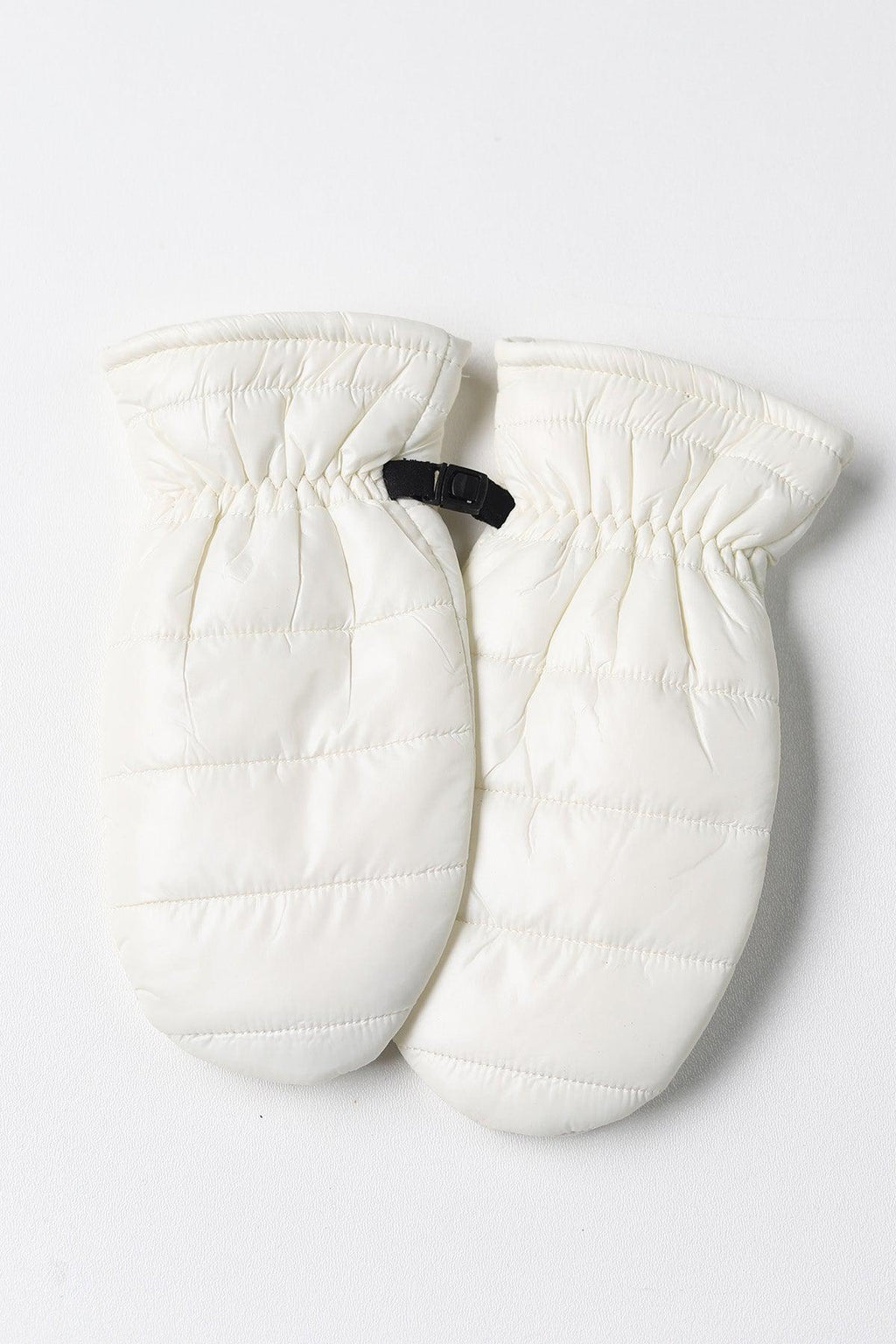 Quilted Padded Mittens - Ivory