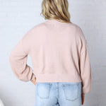 Quincy Layering Balloon Waffle Cardigan - Rose