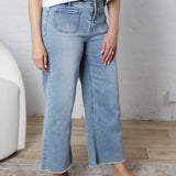 Quinnley Cropped Wide Leg Denim - Lt. Wash