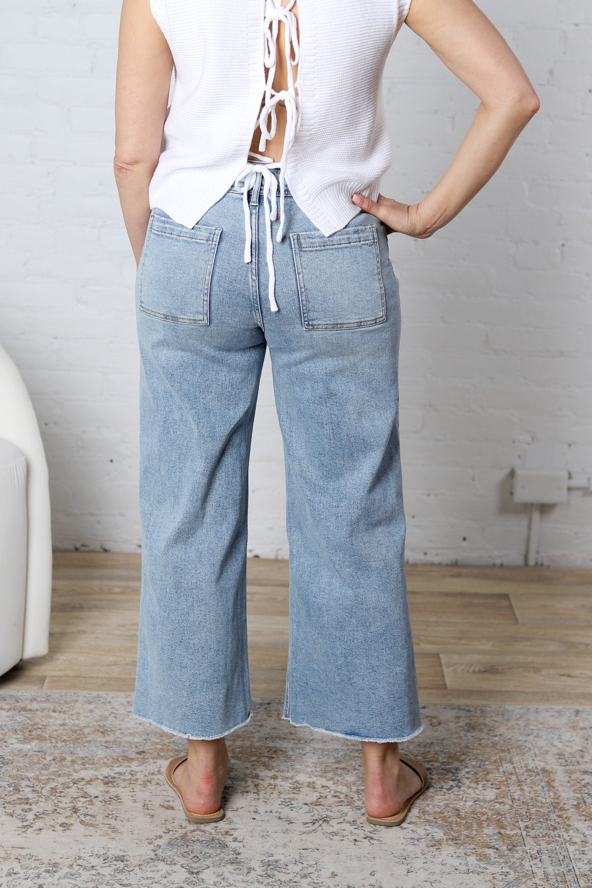 Quinnley Cropped Wide Leg Denim - Lt. Wash