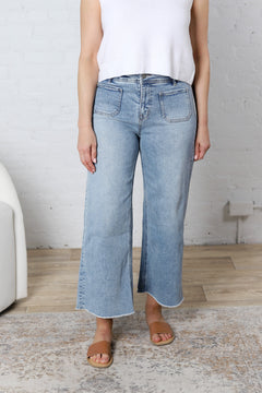 Quinnley Cropped Wide Leg Denim - Lt. Wash