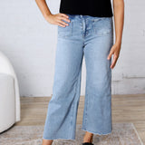 Quinnley Cropped Wide Leg Denim - Lt. Wash