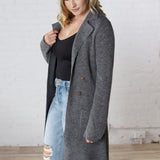 Raelle Open Basic Sweater Coat - Charcoal