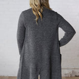 Raelle Open Basic Sweater Coat - Charcoal - FINAL SALE