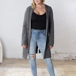 Raelle Open Basic Sweater Coat - Charcoal - FINAL SALE