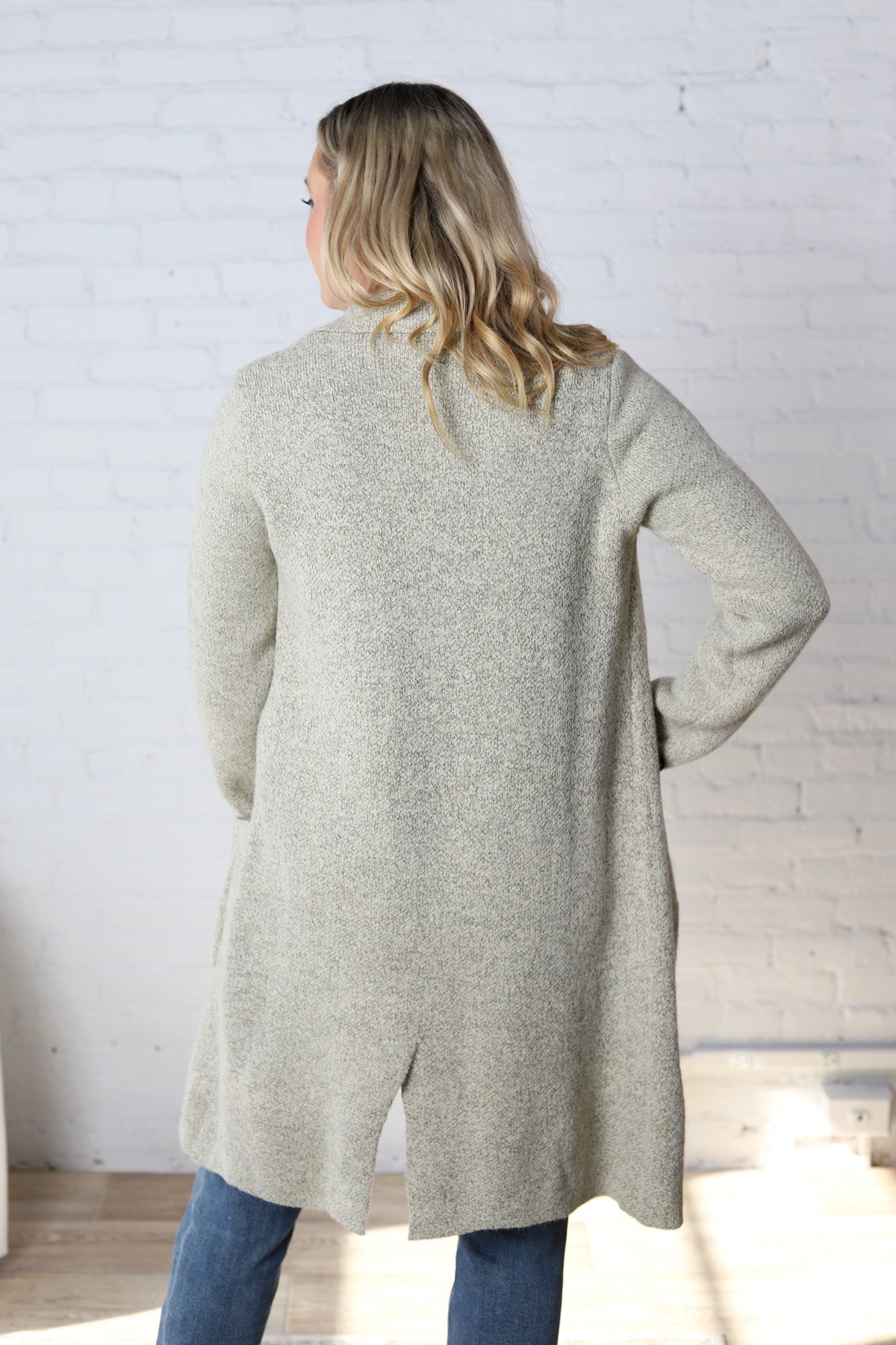 Raelle Open Basic Sweater Coat - Oatmeal