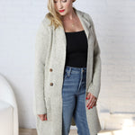 Raelle Open Basic Sweater Coat - Oatmeal