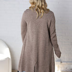 Raelle Open Basic Sweater Coat - Taupe