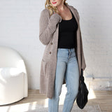 Raelle Open Basic Sweater Coat - Taupe